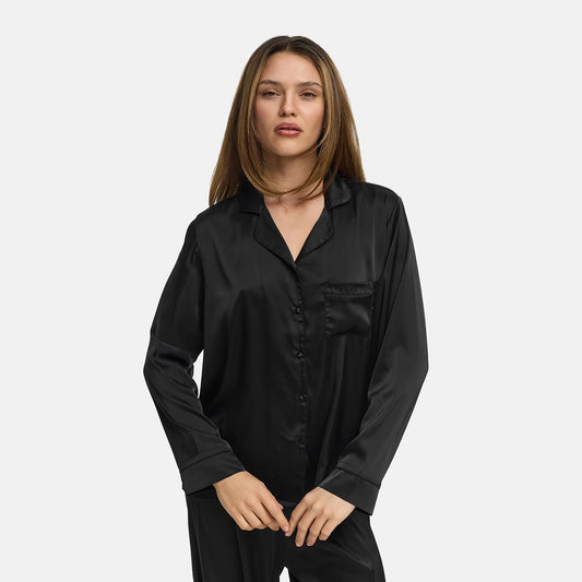 Satijnen pyjamashirt